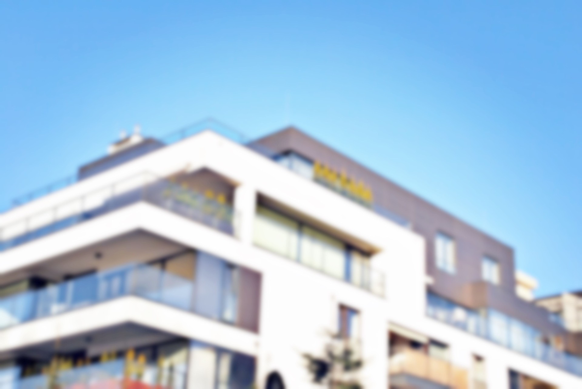 New apartment buildings blurred background